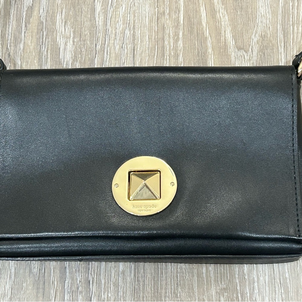 Kate Spade Black Crossbody Bag with Gold Accent